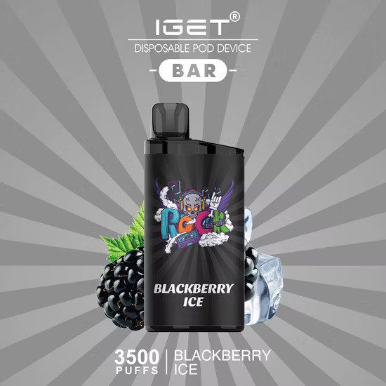 Disposable IGET Bar vape in Blackberry Ice flavour with 3500 puffs