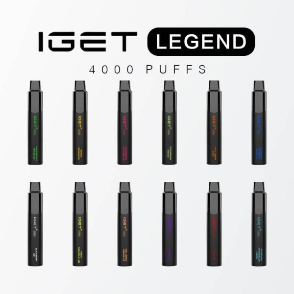 Person enjoying a smooth vape with iGet Legend disposable vape device in hand