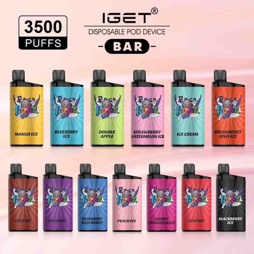 iGetBar disposable vape flavours popular in Australia with vibrant fruit and icy menthol themes